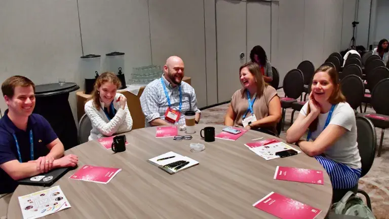 Small group at round table