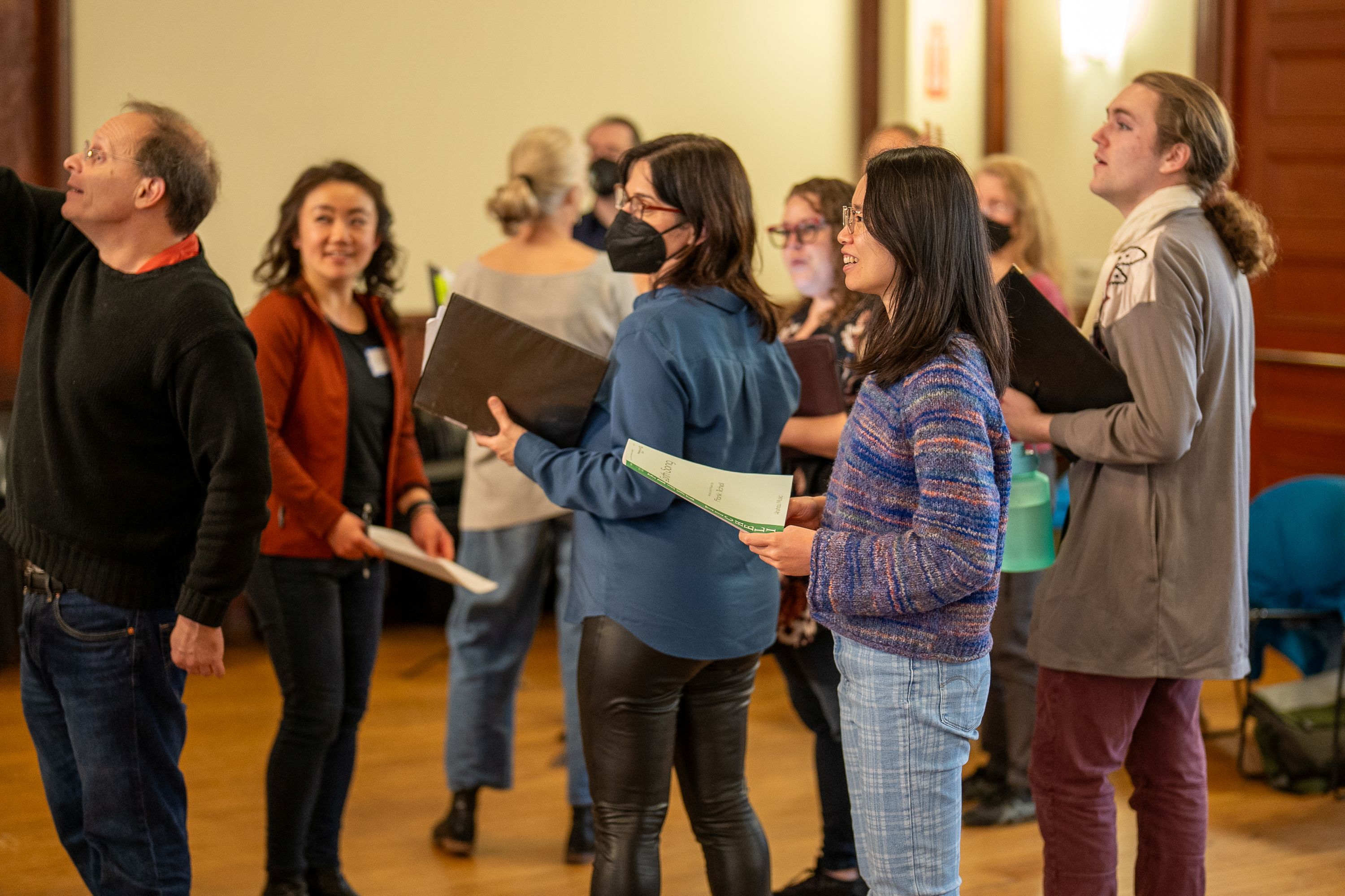 choir in room singing