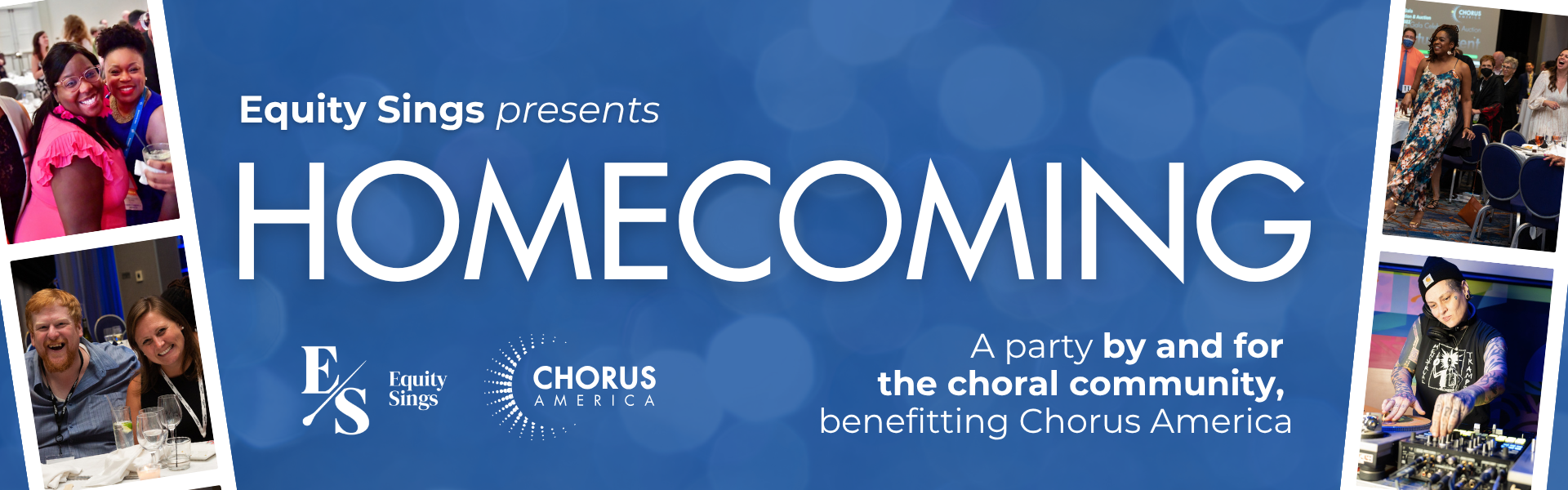 Equity Sings presents HOMECOMING, with photos of DJ and guests