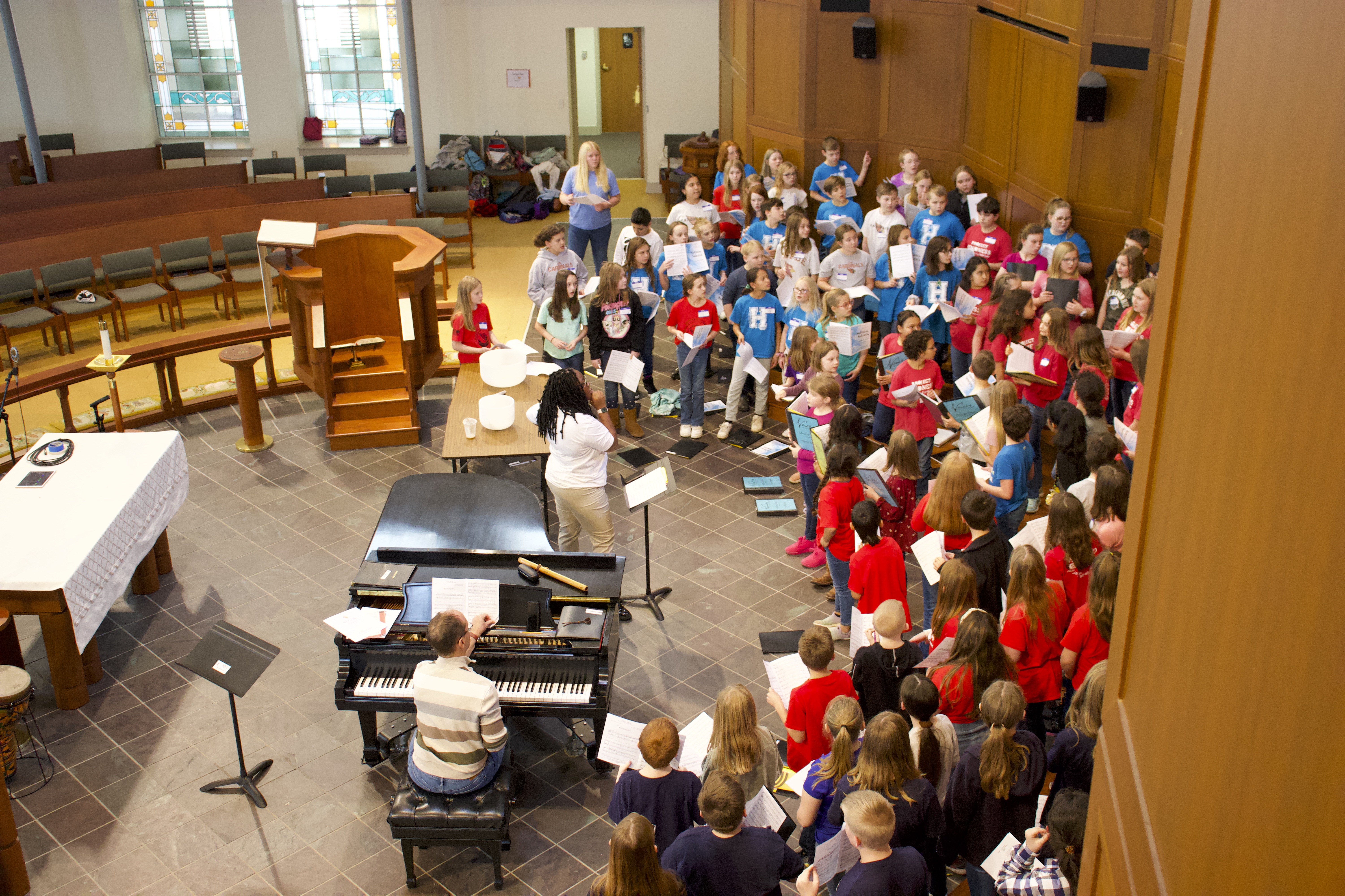 Voices in the Laurel students sing together