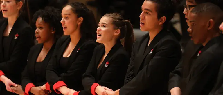 choral group of students performing