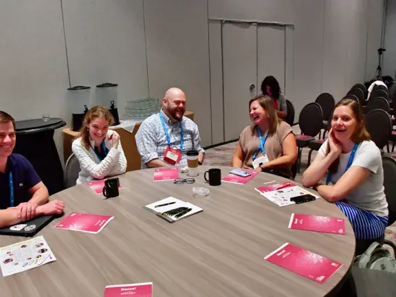 Small group at round table