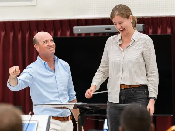 faculty member demonstrating how to conduct