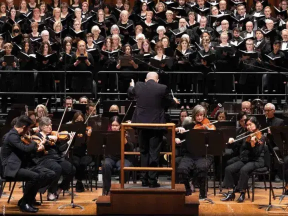 Symphony Chorus on stage performing