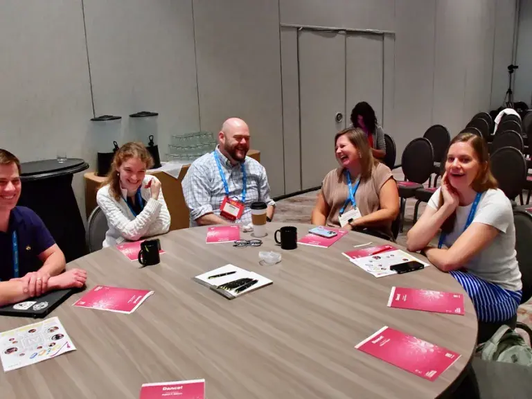 Small group at round table