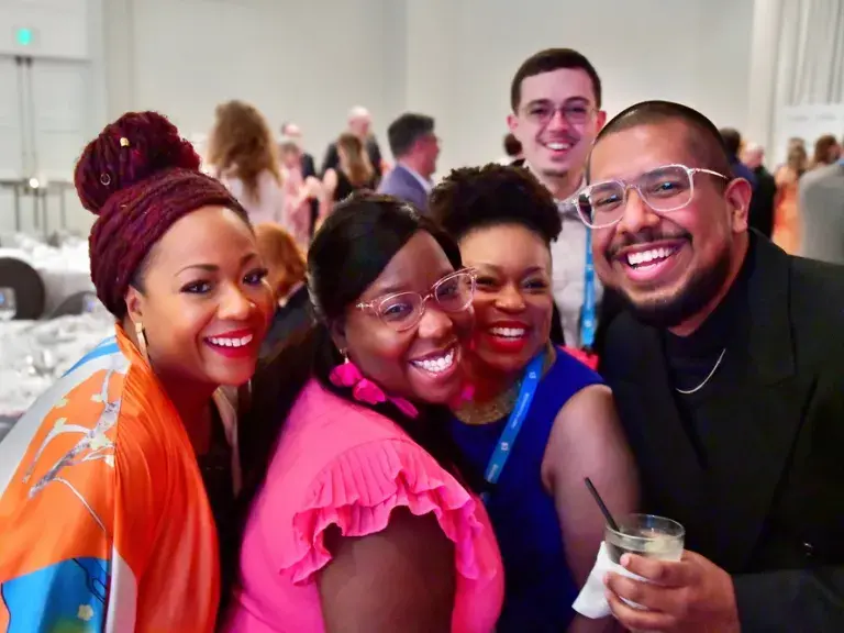 group of friends at conference
