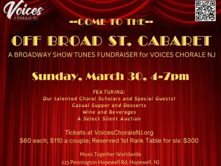 Voices Chorale: Off Broad Street Cabaret Poster