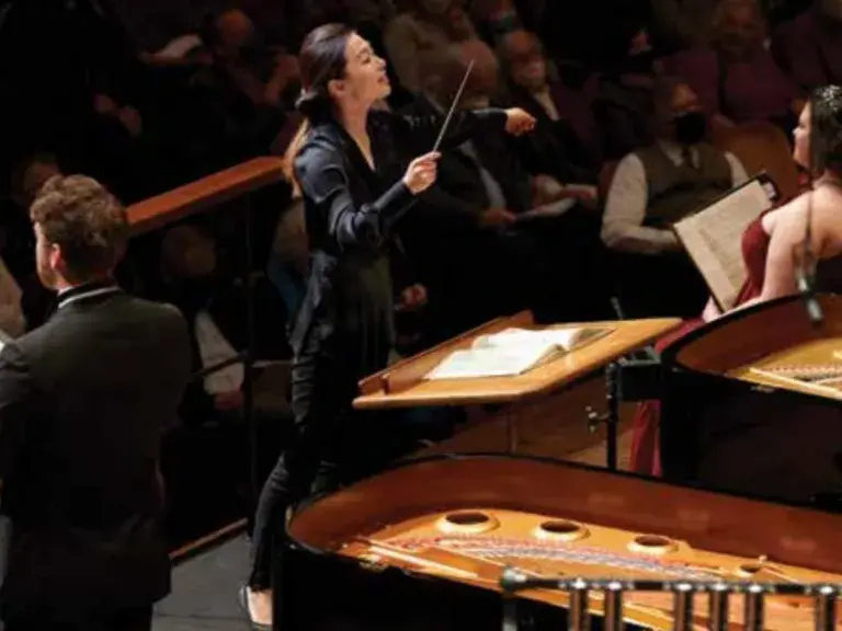 Woman conducting