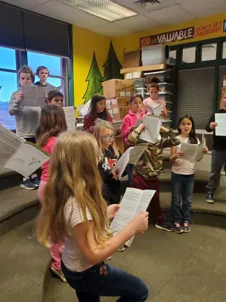 Students rehearse together in Macon County, NC