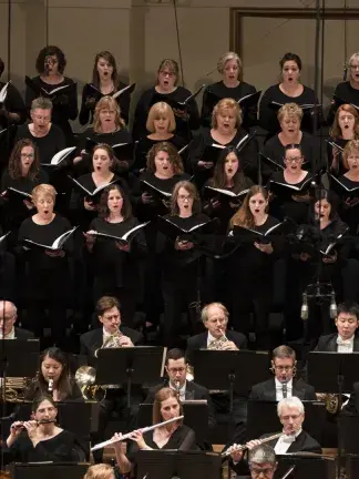 Symphony Chorus on stage performing