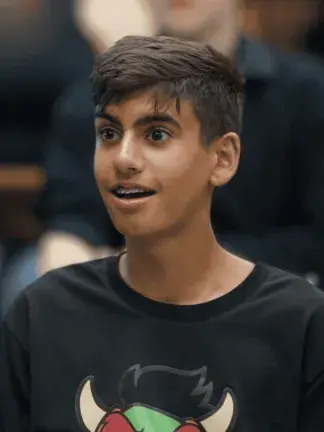 A student singing.