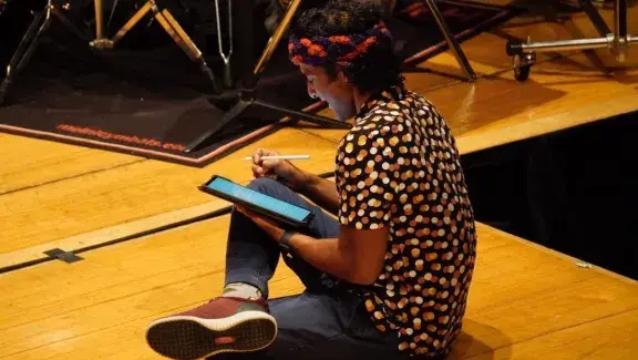 Carlos Cordero in rehearsal of We Are Waves