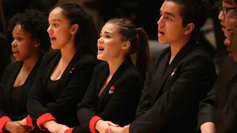 choral group of students performing